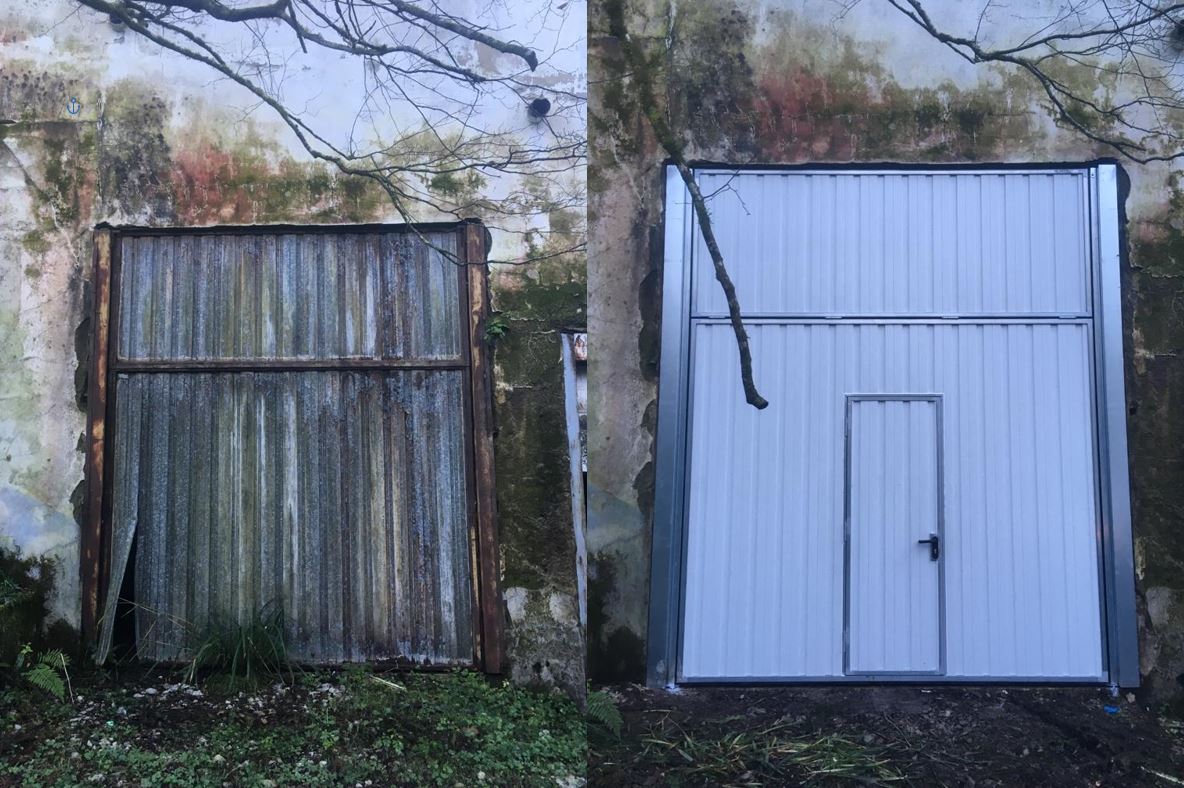 Puerta basculante: antes y después